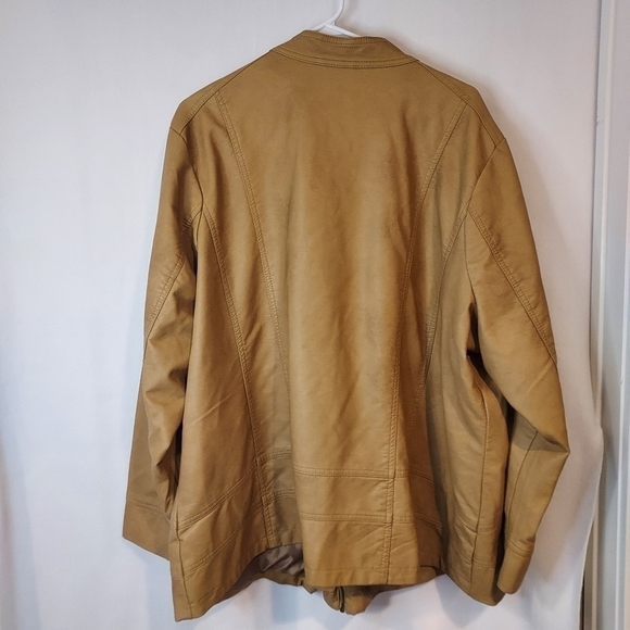 Cj Banks tan Vegan Faux Leather Jacket SZ 3X - Picture 6 of 14